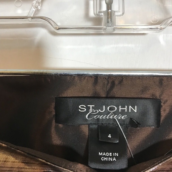 St. John Couture Women’s Mettallic Skirt, Size 4, - Picture 3 of 5